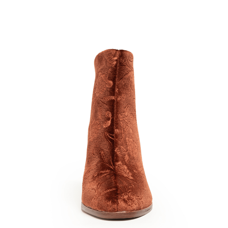 NOELLOW - COGNAC ROSE VELVET BOOTIE