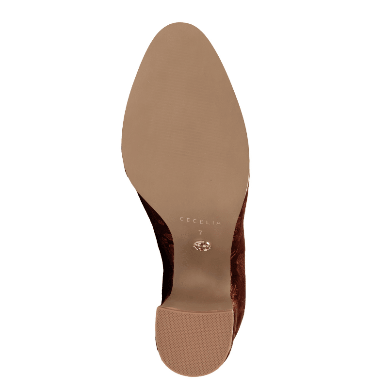 NOELLOW - COGNAC ROSE VELVET BOOTIE