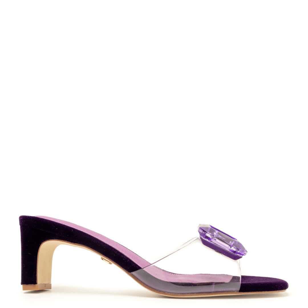 PARK AVE JEWEL - PURPLE VELVET SANDAL
