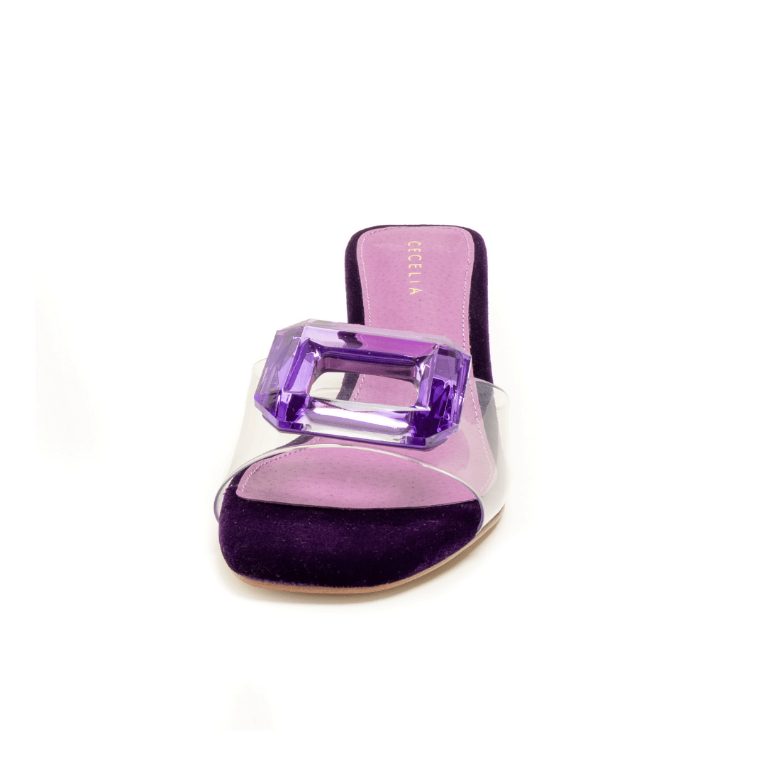 PARK AVE JEWEL - PURPLE VELVET SANDAL