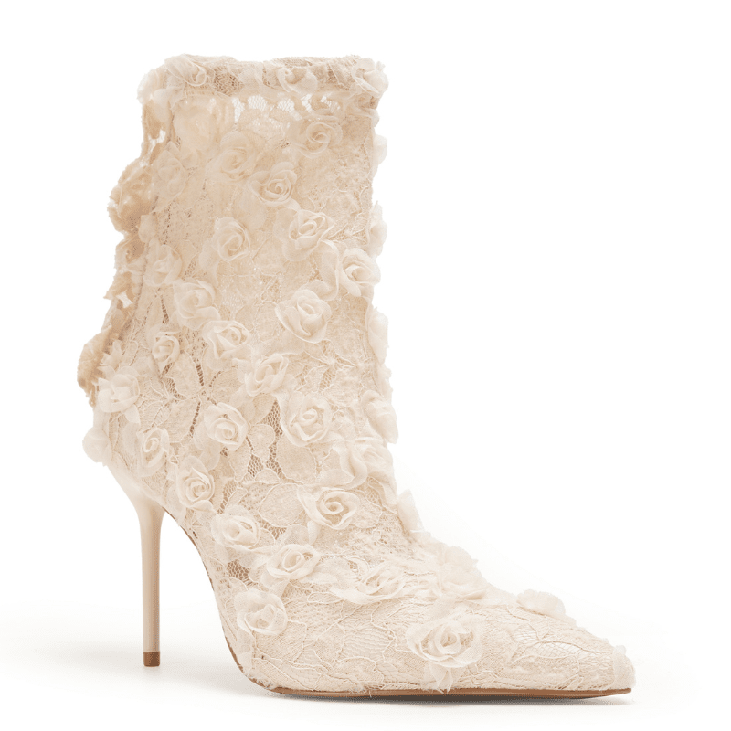 POINT - BEIGE FLOWER BOOTIE