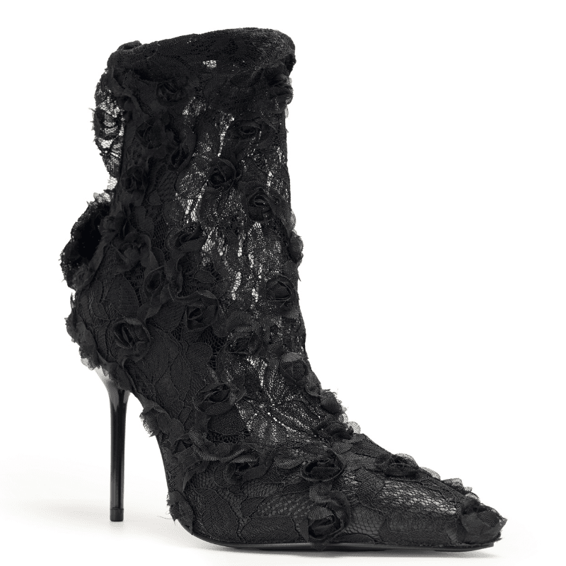 POINT - BLACK FLOWER BOOTIE