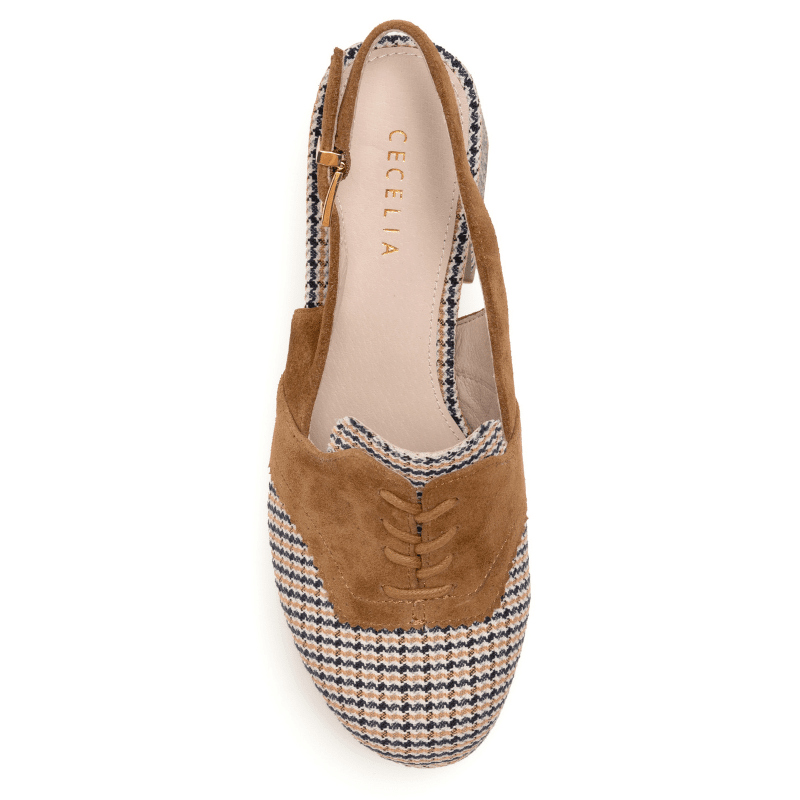 PEACE - COGNAC PLAID PLATFORM PUMP