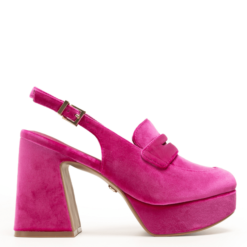 PIRATE - PINK VELVET PLATFORM PUMP