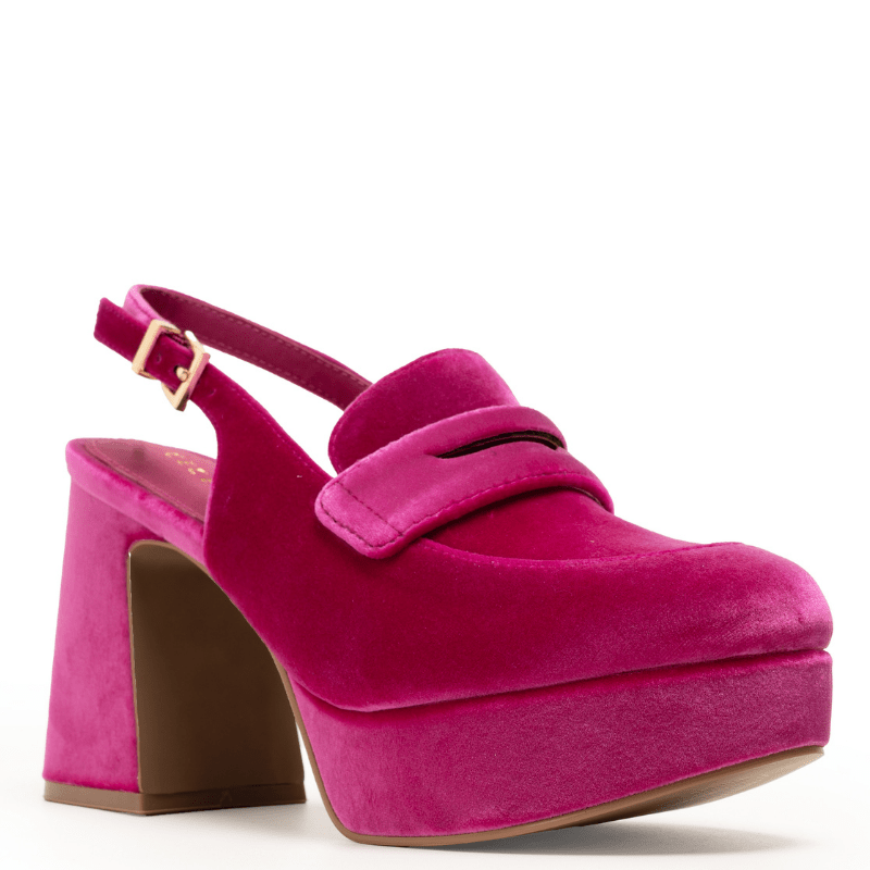 PIRATE - PINK VELVET PLATFORM PUMP