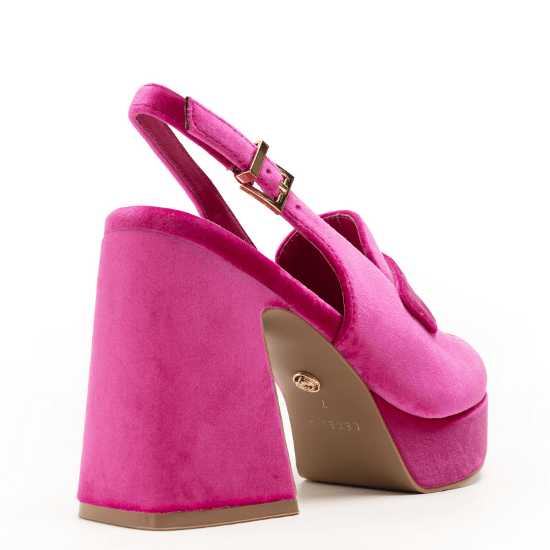 PIRATE - PINK VELVET PLATFORM PUMP