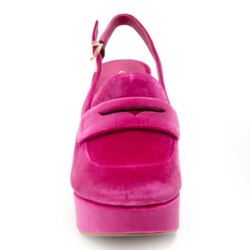 PIRATE - PINK VELVET PLATFORM PUMP