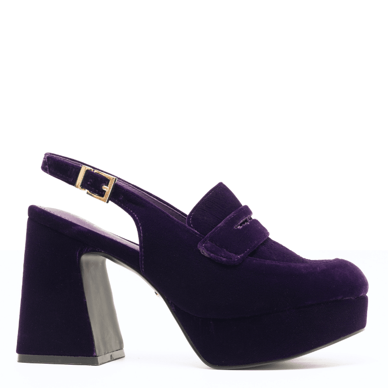 PIRATE - PURPLE VELVET PLATFORM PUMP