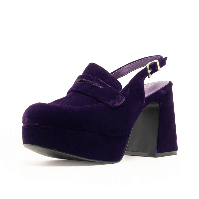 PIRATE - PURPLE VELVET PLATFORM PUMP