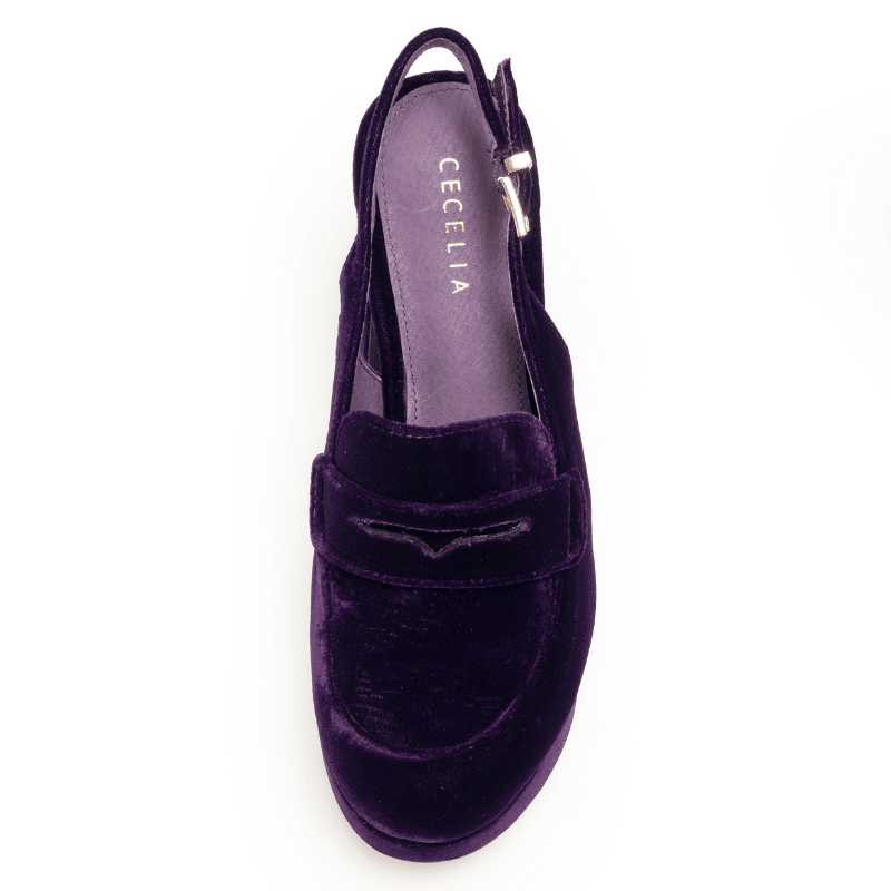 PIRATE - PURPLE VELVET PLATFORM PUMP