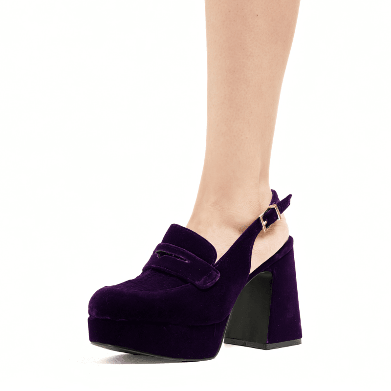 PIRATE - PURPLE VELVET PLATFORM PUMP