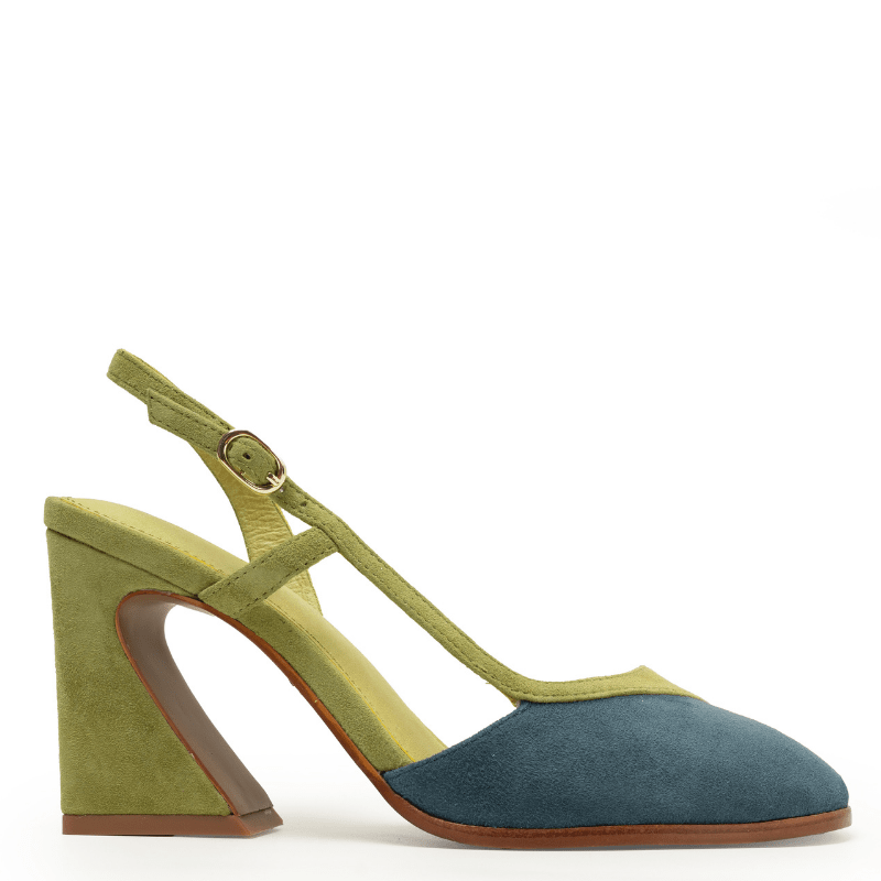 SOPHIA - BLUE EVERGREEN SUEDE SLINGBACK