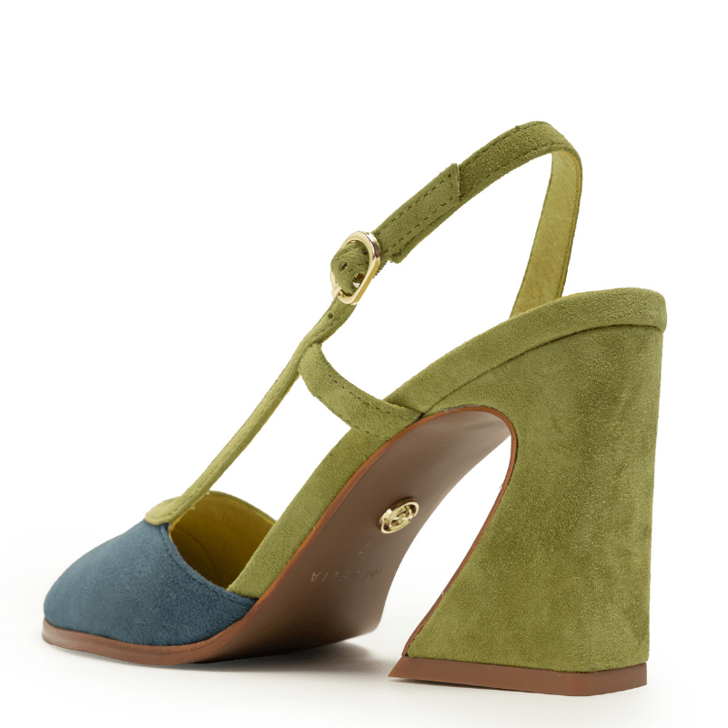 SOPHIA - BLUE EVERGREEN SUEDE SLINGBACK