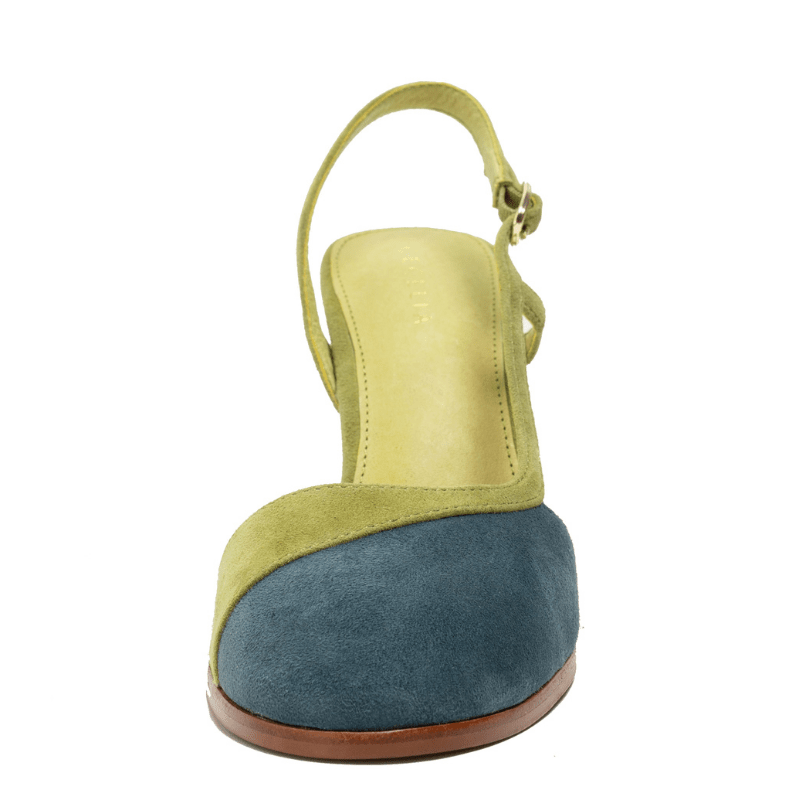 SOPHIA - BLUE EVERGREEN SUEDE SLINGBACK