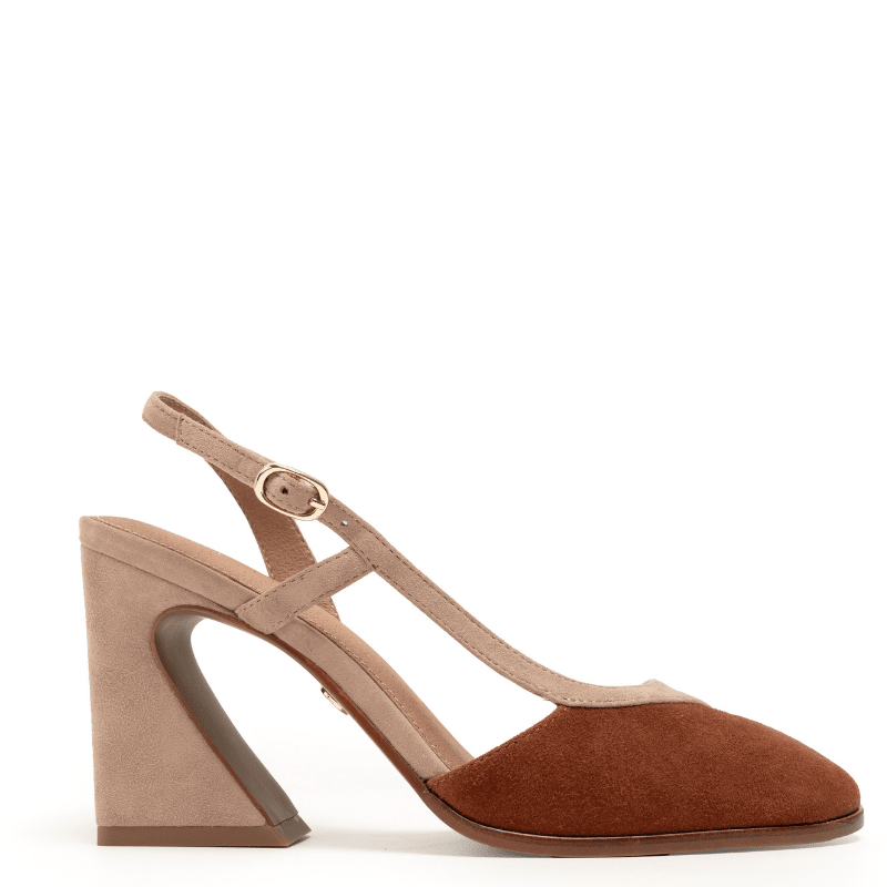 SOPHIA - CAFÉ SUEDE SLINGBACK