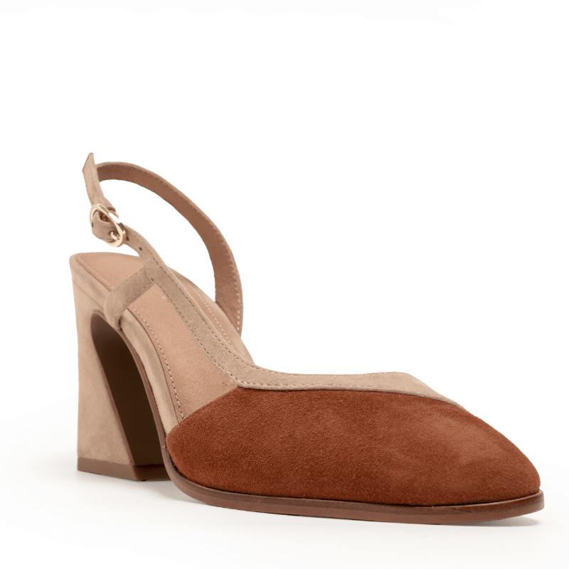 SOPHIA - CAFÉ SUEDE SLINGBACK