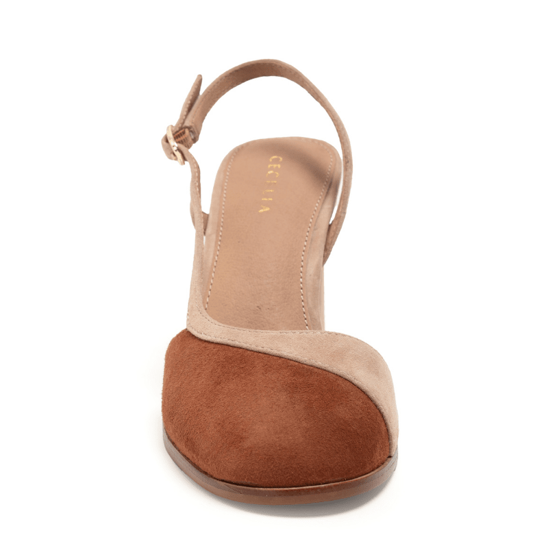 SOPHIA - CAFÉ SUEDE SLINGBACK