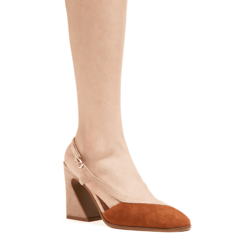 SOPHIA - CAFÉ SUEDE SLINGBACK