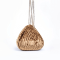 tan velvet purse with chair straps
