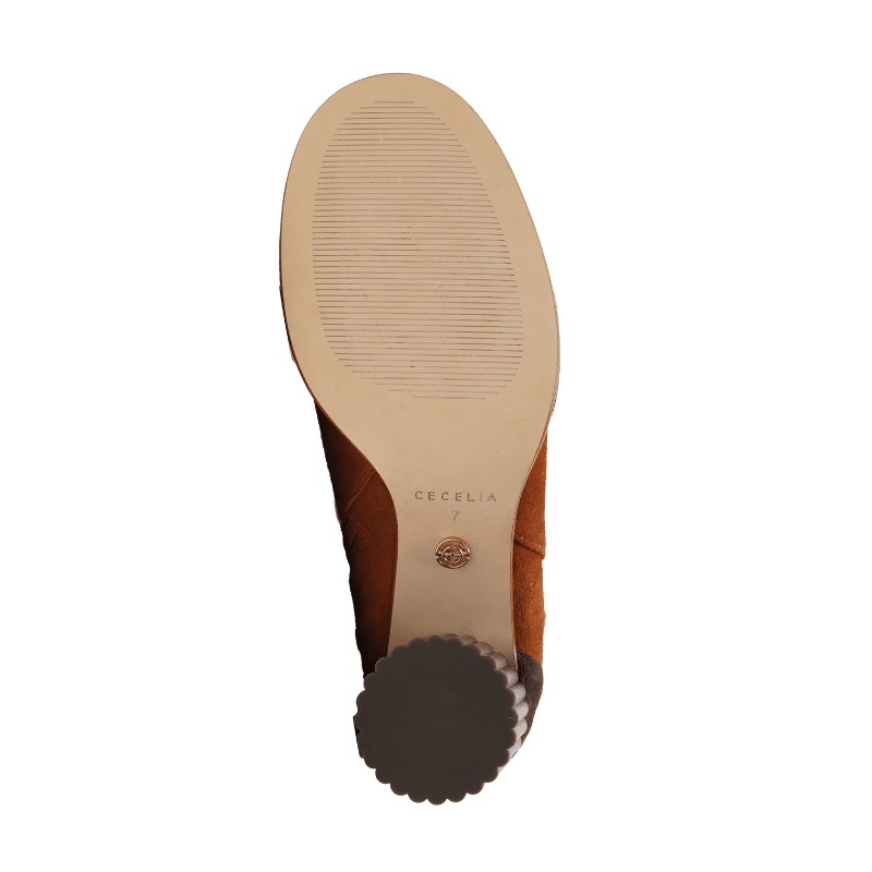 TULIA - CHOCOLATE COGNAC SUEDE BOOTIE