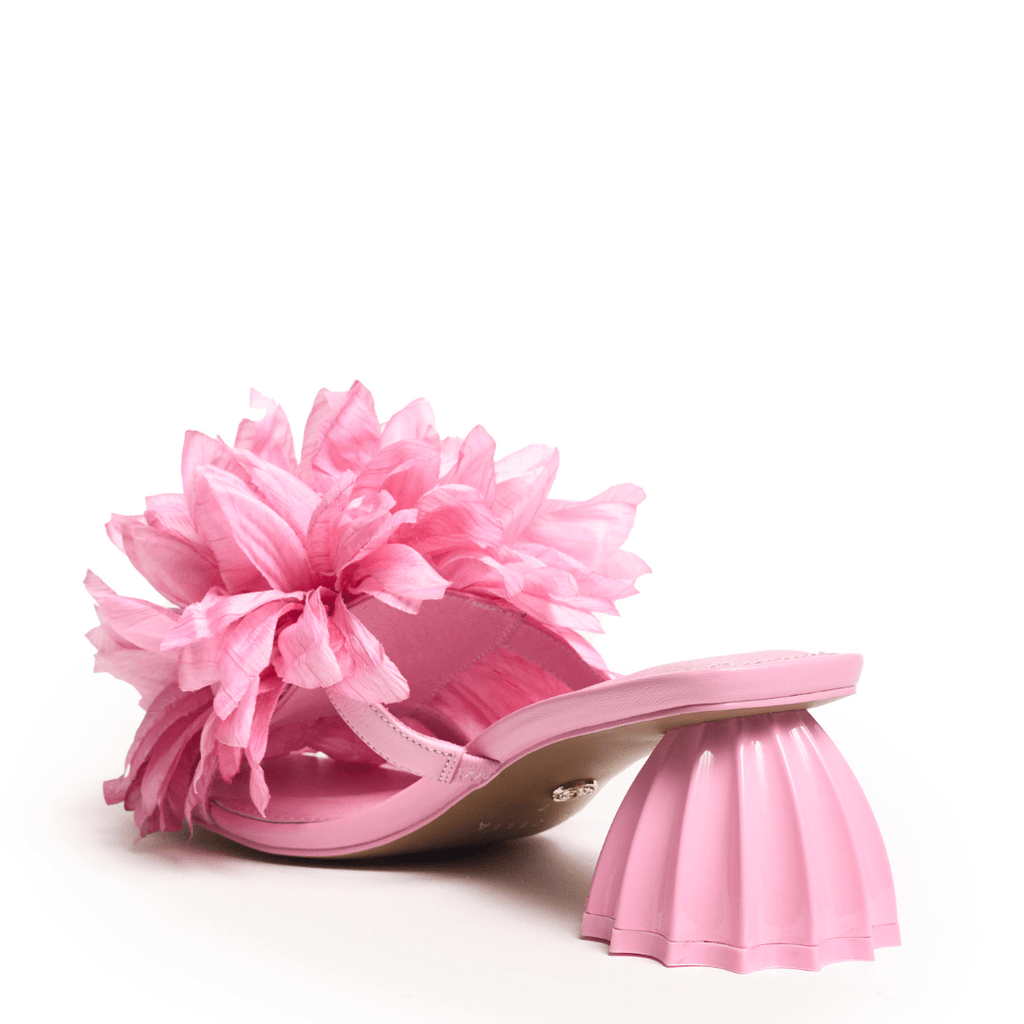 baby pink slip on sandal with large flower