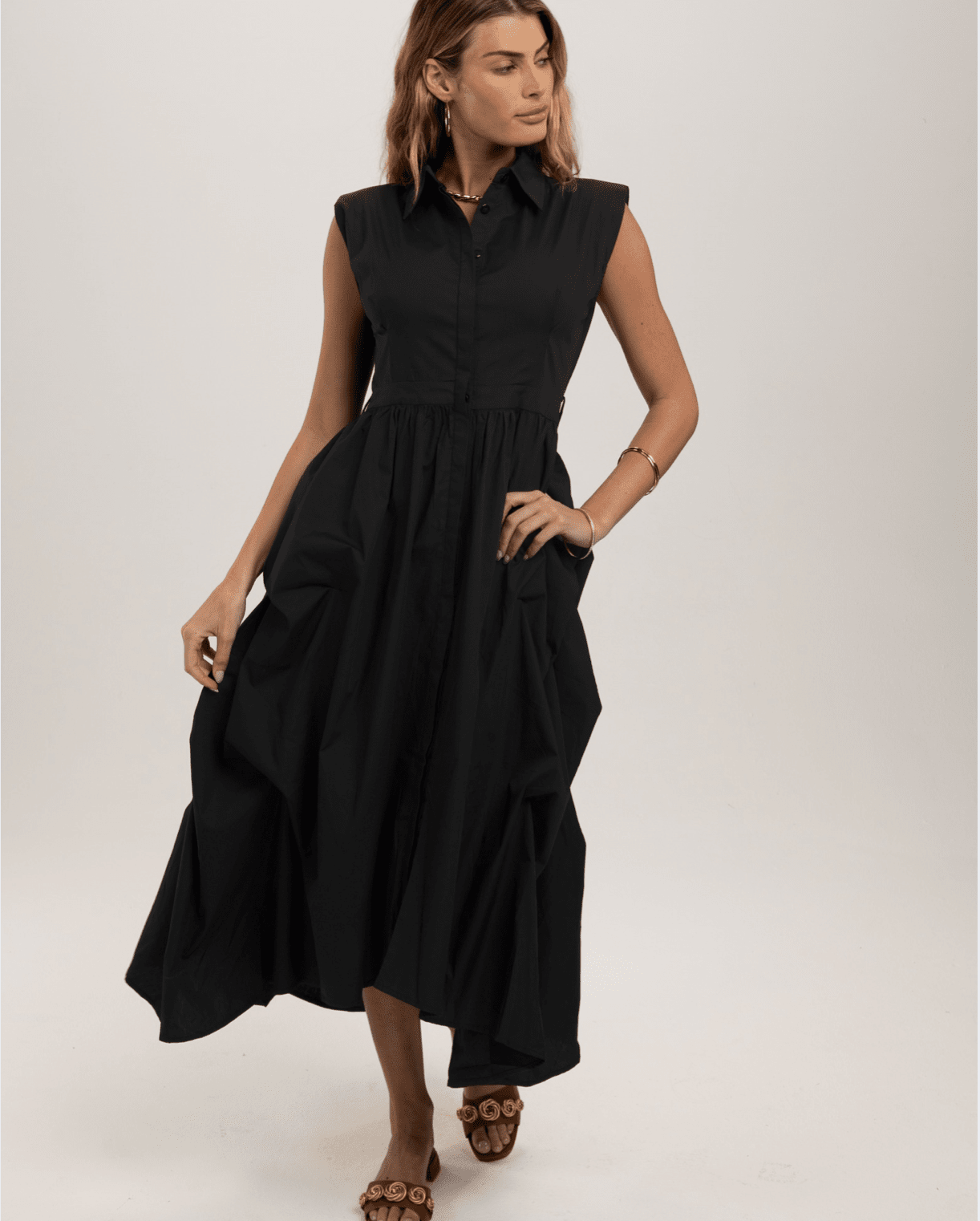 black high low shirt dress W by Wilt Waist Tie Shirt Dress Black Dress High Low Hem Size Medium
