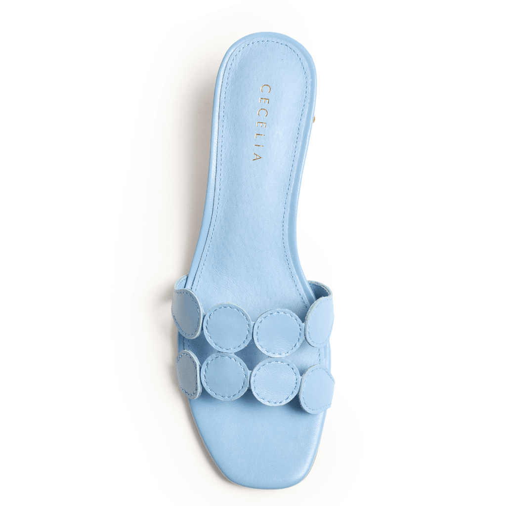 Light blue sandal low heel wedding dress easter
