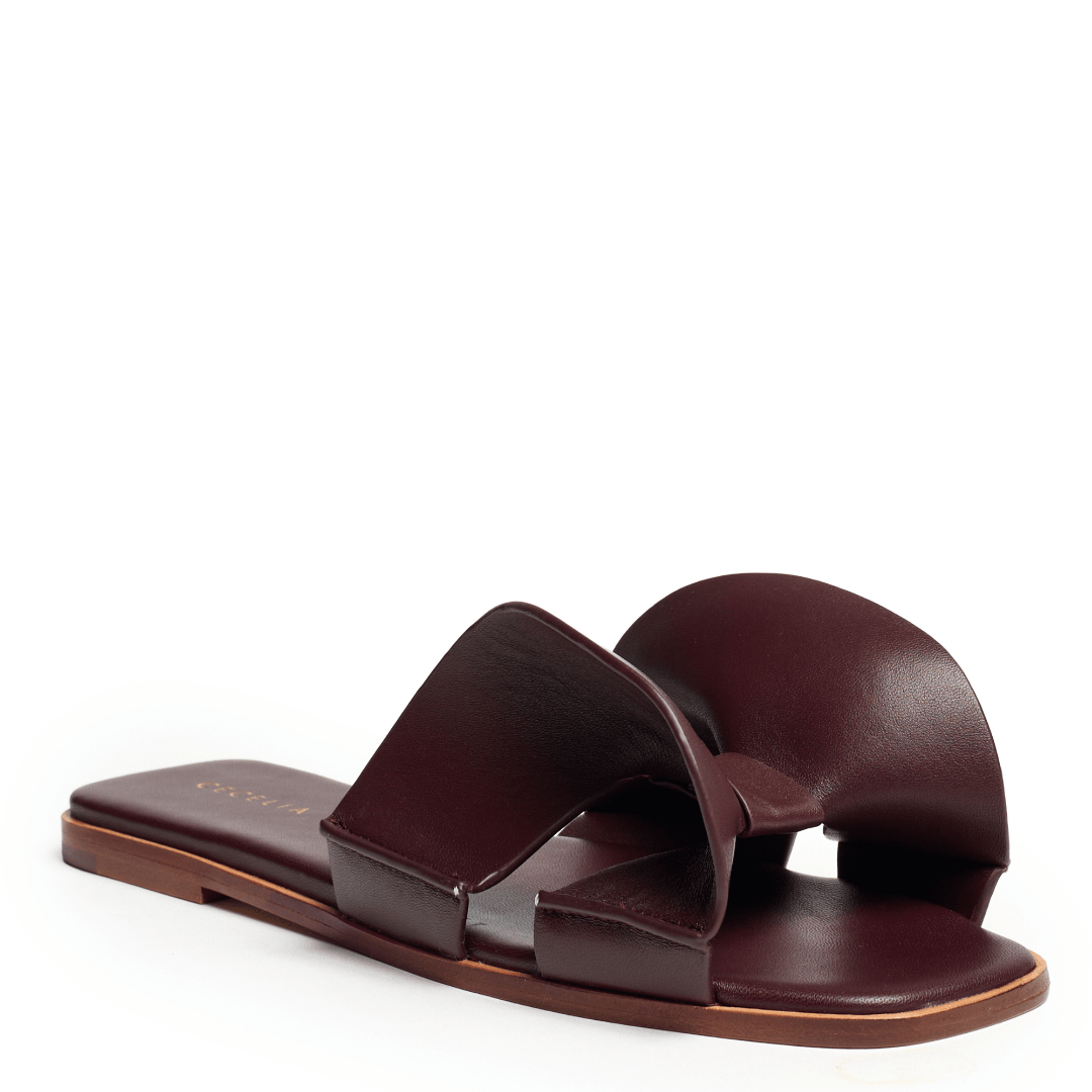 wine burgundy summer sandal flat