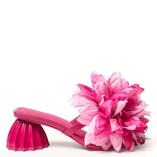 pink slip on flower sandal magenta pink