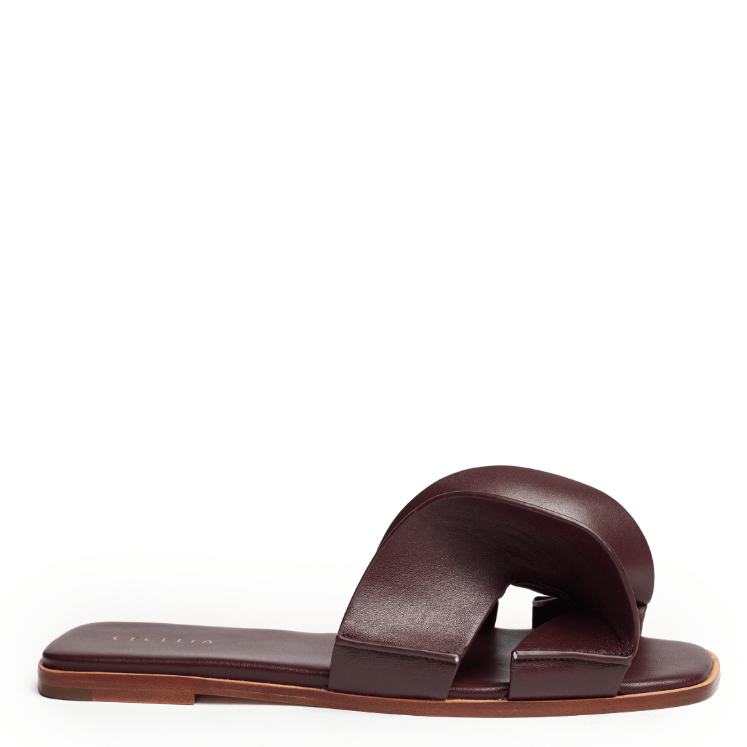 Brown sandal on a white background