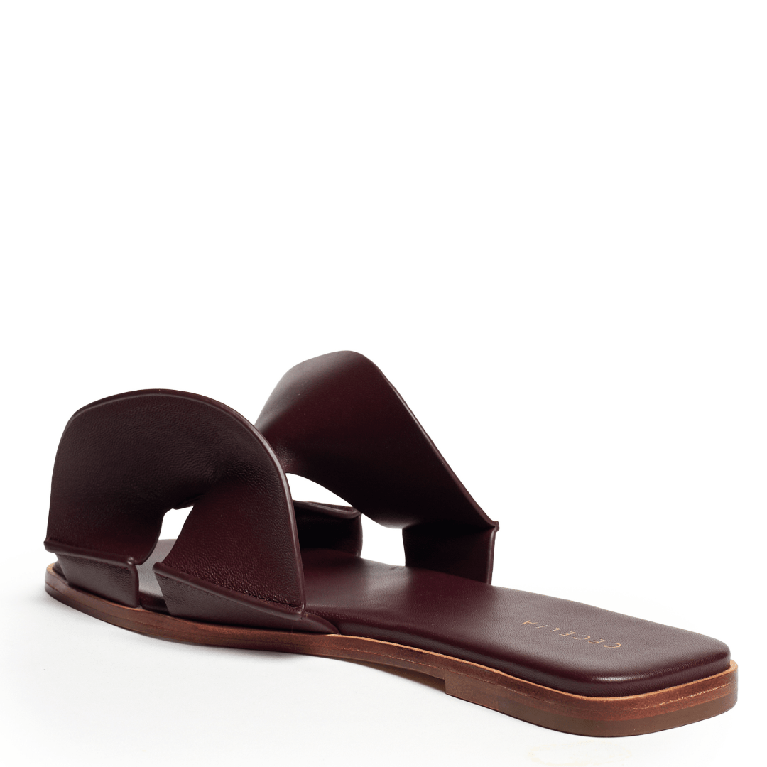 dark red sandal on a white background