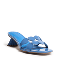Blue denim patent sandal slide