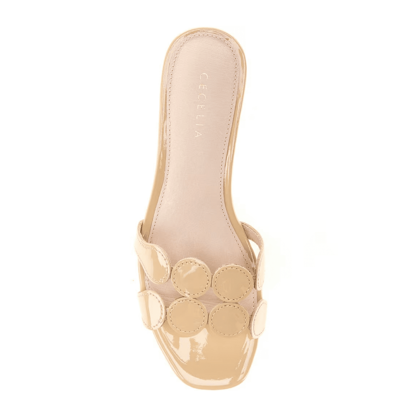 Ivory dress slide sandal mid heel