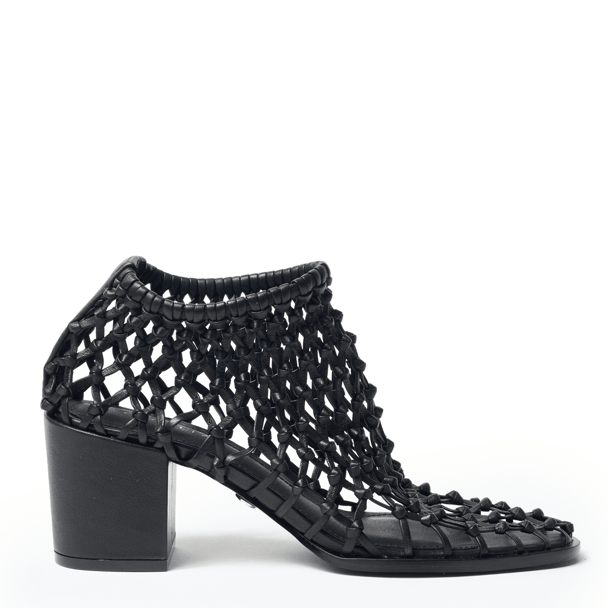 black dress bootie knotted leather cecelia new york