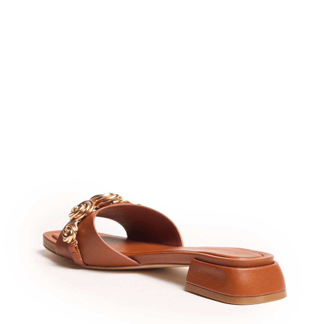 Dressy block heel sandal in Tan