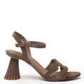 brown suede slide sandal