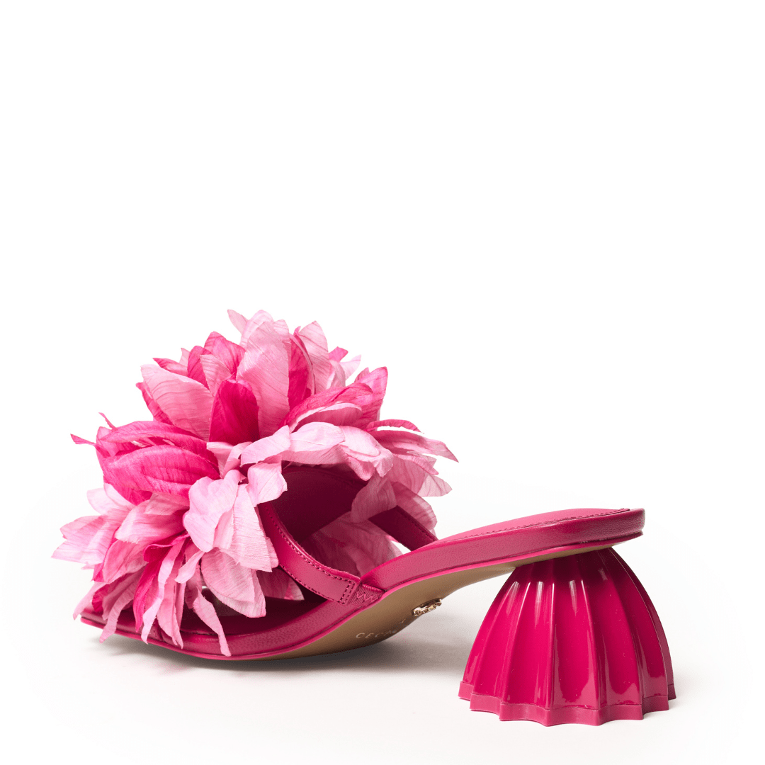 Pink sandal with large flower tropical