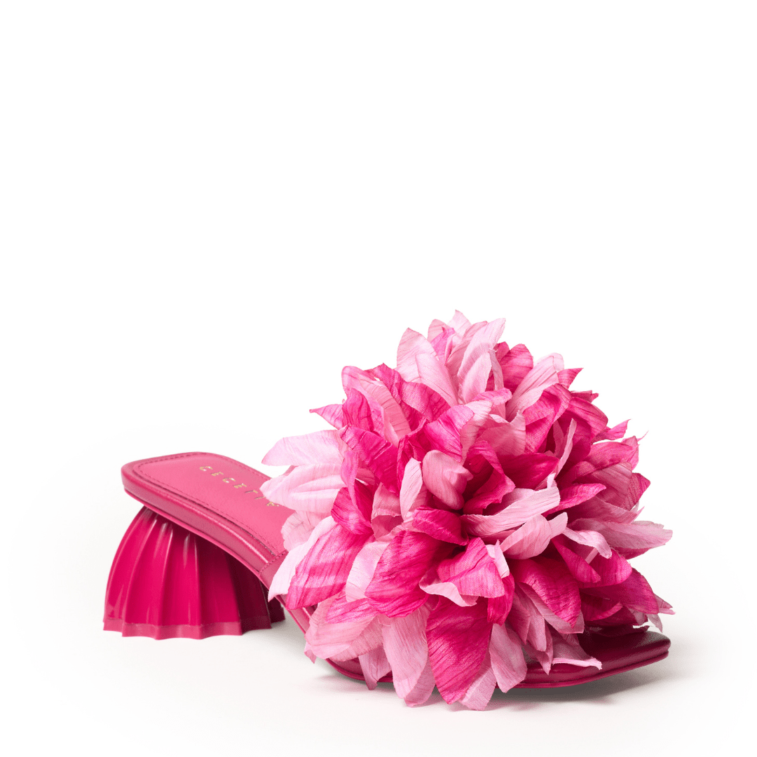 Pink sandal with a large pink flower