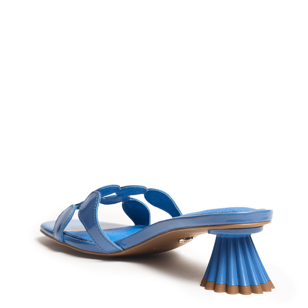 Bunny - Kitten Heel Slide Sandal - Cobalt Blue 8.5 / Blue