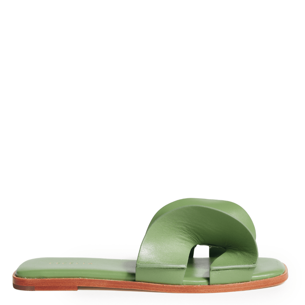 WENDY - Green Flat Sandal