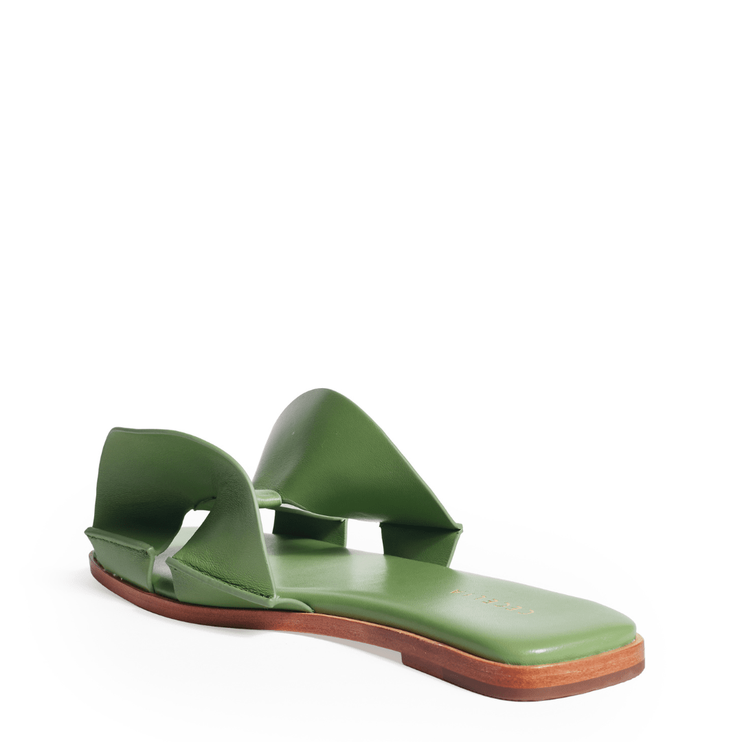 WENDY - Green Flat Sandal